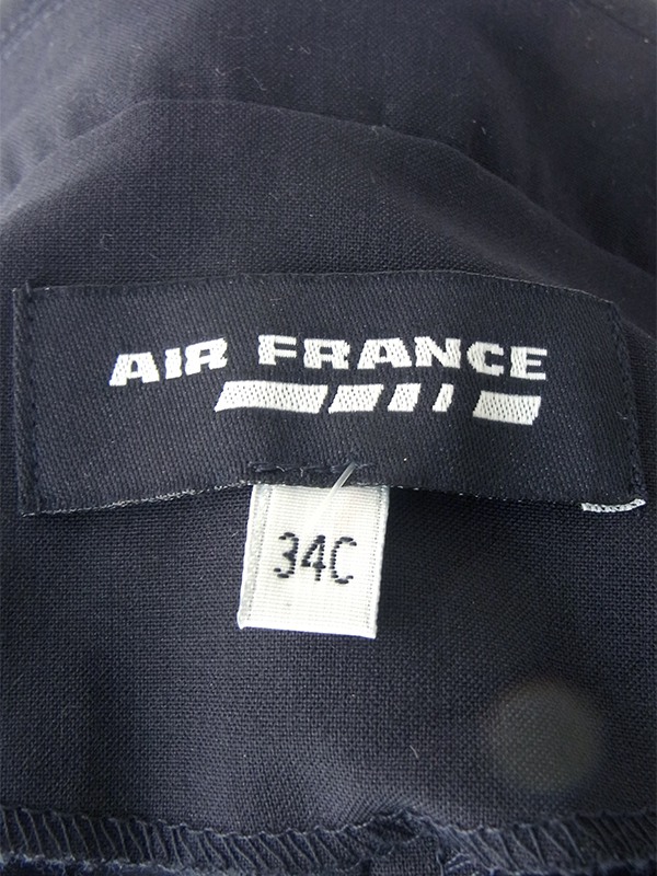 ヨーロッパ古着 Air France CAユニフォーム ブラック X 比翼仕立て ワンピース 17OM500