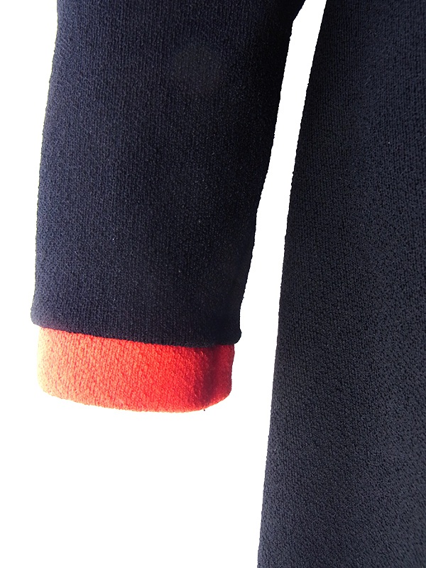 ヨーロッパ古着 ロンドン買い付け 70年代スウェーデン製 ブラック X レッド ライニング ヴィンテージ マキシ ワンピース 17OM641