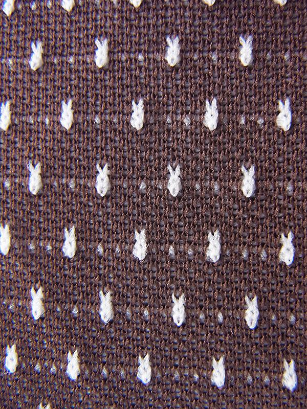 ヨーロッパ古着 ロンドン買い付け 70年代製 グレージュ X ホワイト ドット刺繍 ポケット付き ヴィンテージ ワンピース 17OM810