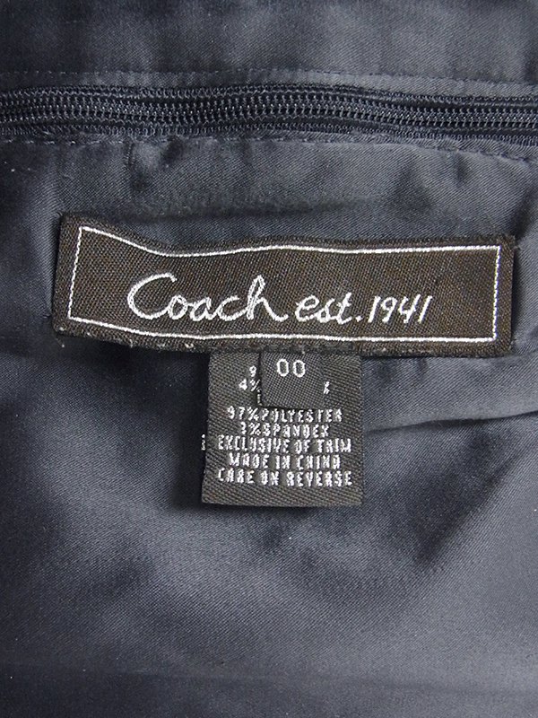 ヨーロッパ古着 ロンドン買い付け COACH グレイ X ネイビー 回転式留め具飾り バイカラー ドレス 18BS000