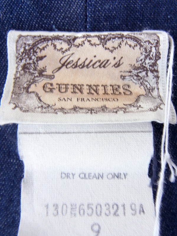 70年代製 GUNNE SAX GUNNIES インディゴ X 裾元カットレーステープ デニム　スカート 18BS128