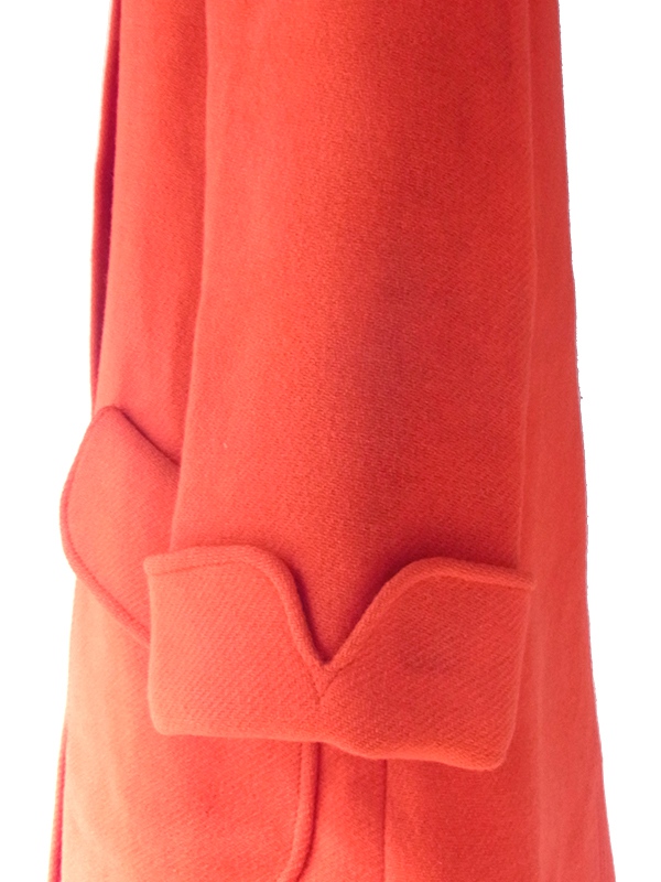 ヨーロッパ古着 フランス買い付け 60年代製 レッド X Aライン ヴィンテージ ウール コート 18FC003