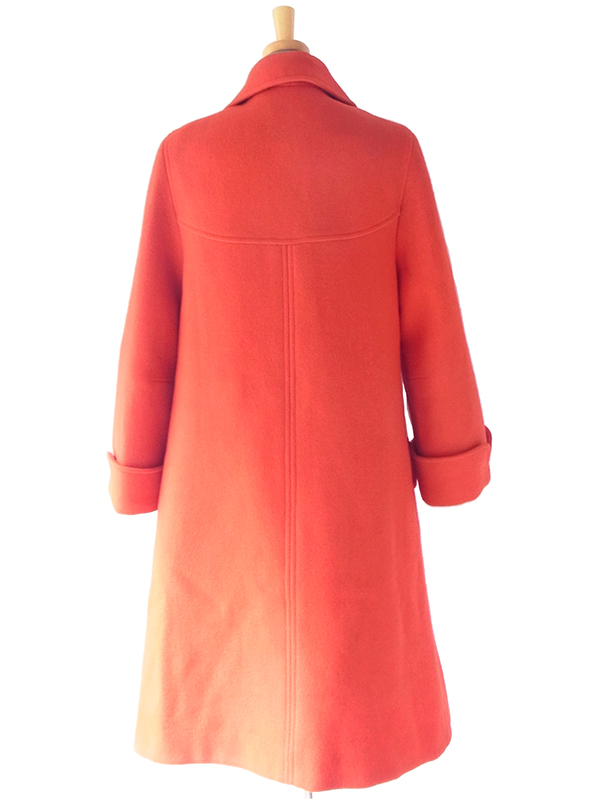 ヨーロッパ古着 フランス買い付け 60年代製 レッド X Aライン ヴィンテージ ウール コート 18FC003
