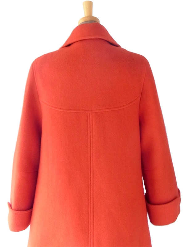 ヨーロッパ古着 フランス買い付け 60年代製 レッド X Aライン ヴィンテージ ウール コート 18FC003
