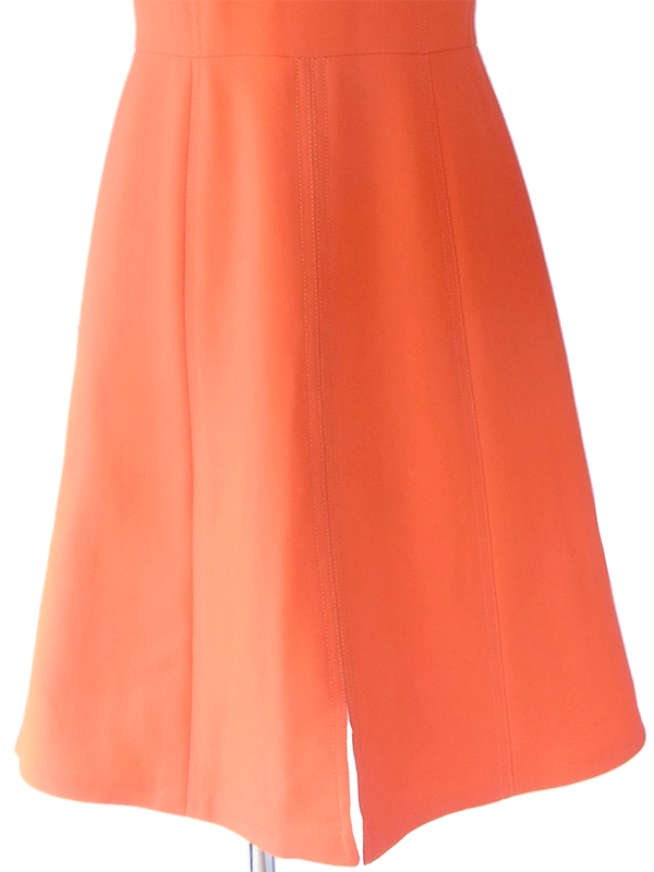 ヨーロッパ古着 フランス買い付け 60年代製 オレンジ X ビッグステッチ ウール ジャケット・ワンピース セットアップ 18FC009