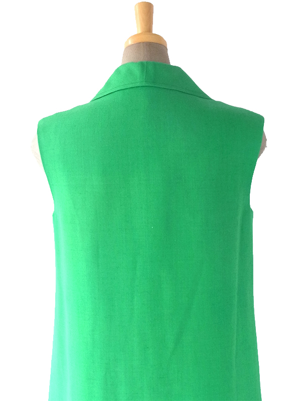 ヨーロッパ古着 フランス買い付け 60年代製 美しいグリーン X シームデザイン ポケット付き ヴィンテージ ワンピース 18FC116