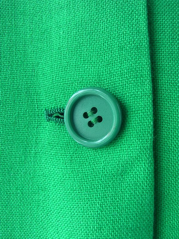 ヨーロッパ古着 フランス買い付け 60年代製 美しいグリーン X シームデザイン ポケット付き ヴィンテージ ワンピース 18FC116