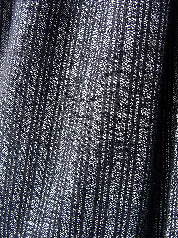 ヨーロッパ古着 フランス買い付け 60年代製 ブラック X グレイ ストライプ・モザイク ギャザー スカート 18FC319