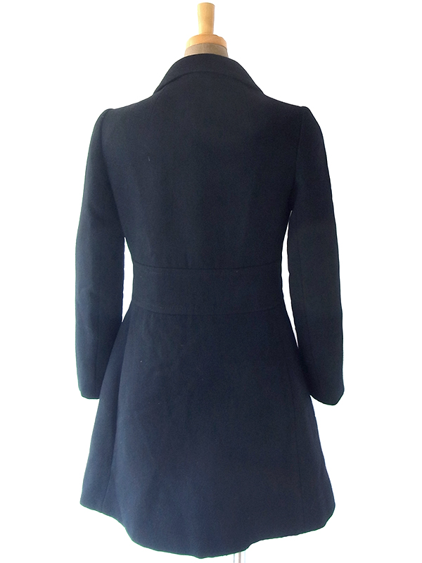 ヨーロッパ古着 フランス買い付け 60年代製 ブラック X シームデザイン ヴィンテージ ウール コート 18FC501