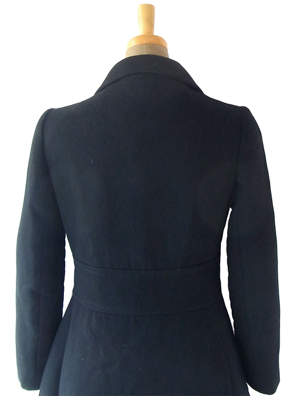 ヨーロッパ古着 フランス買い付け 60年代製 ブラック X シームデザイン ヴィンテージ ウール コート 18FC501