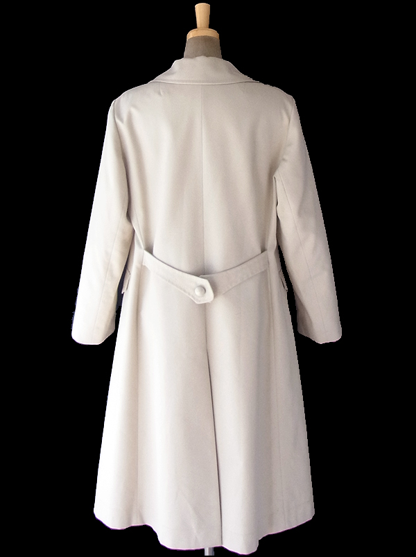 ヨーロッパ古着 フランス買い付け ライトグレイ X ステッチデザイン Aライン コート 18FC507