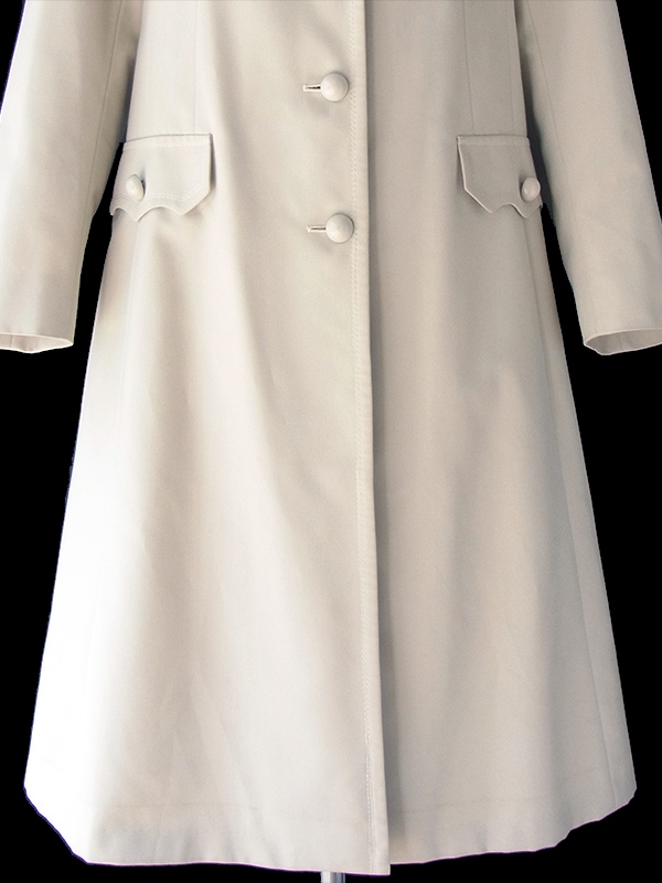 ヨーロッパ古着 フランス買い付け ライトグレイ X ステッチデザイン Aライン コート 18FC507