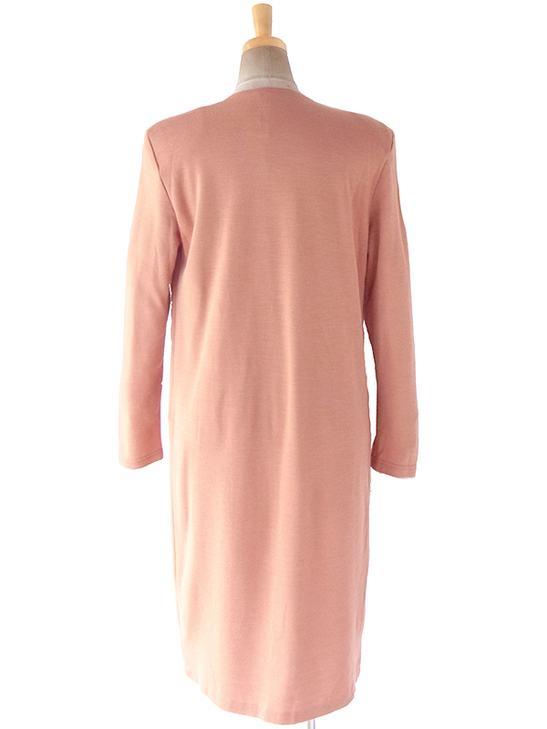 ヨーロッパ古着 70年代フランス製 アプリコット X タックデザイン 生地が重なったスカート ワンピース 18FC514