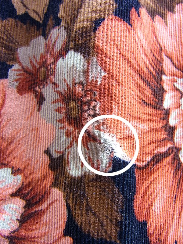 ヨーロッパ古着 フランス買い付け 60年代製 ブラック X ダークピング・ブラウン コーデュロイ スカート 18FC522