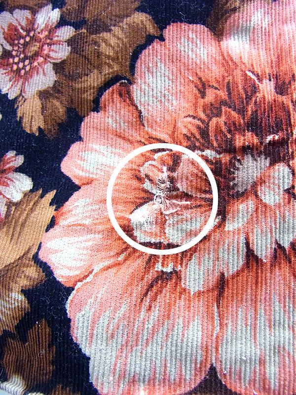 ヨーロッパ古着 フランス買い付け 60年代製 ブラック X ダークピング・ブラウン コーデュロイ スカート 18FC522