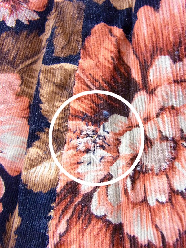 ヨーロッパ古着 フランス買い付け 60年代製 ブラック X ダークピング・ブラウン コーデュロイ スカート 18FC522