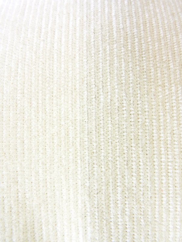 送料無料 ロンドン買い付け 70年代製 オフホワイト X ボルドー ライン ウェストゴム編み コーデュロイ ワンピース 18sr107 ヨーロッパ古着