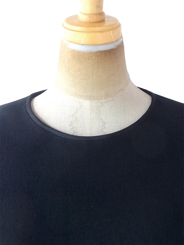 ヨーロッパ古着 フランス買い付け 60年代製 ブラック X ウェストタック ヴィンテージ 厚手ウール ドレス 19FC502