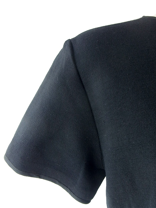 ヨーロッパ古着 フランス買い付け 60年代製 ブラック X ウェストタック ヴィンテージ 厚手ウール ドレス 19FC502