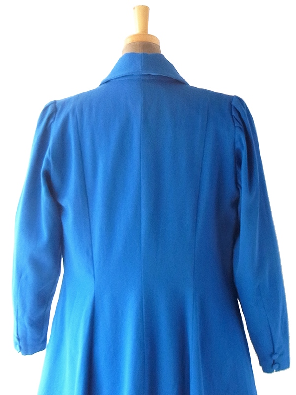 ヨーロッパ古着 フランス買い付け 60年代製 ロイヤルブルー 美麗シルエット ヴィンテージ ウール コート 19FC521