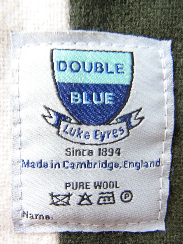 【ヨーロッパ古着】イギリス製 マゼンダ・カーキ・ホワイト ストライプ ウール スクール マフラー 20BS058【おとなかわいい】