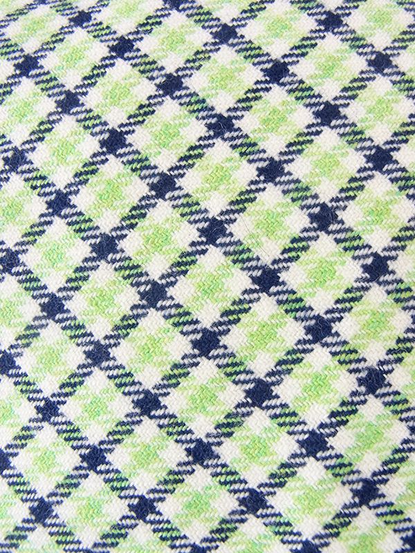 ヨーロッパ古着 ロンドン買い付け グリーン・ブルー・ホワイト チェック柄 比翼仕立て Aライン コート 20BS101