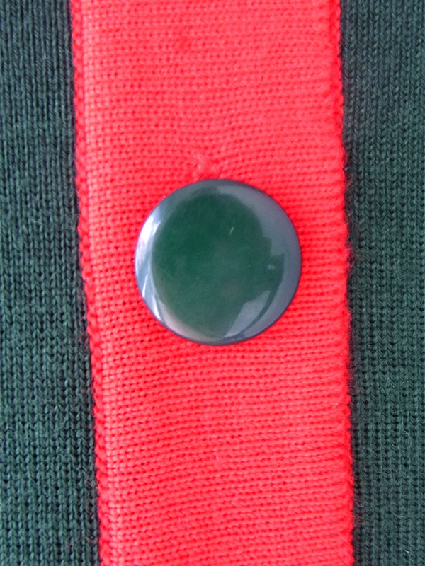 ヨーロッパ古着 ロンドン買い付け 60年代製 グリーン X レッド ドロップウェスト プリーツ ワンピース 20BS109