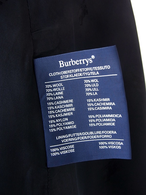 ヨーロッパ古着 ロンドン買い付け Burberry's PRORSUM バーバリー ネイビー X 厚手 カシミア混ウール コート 20BS201