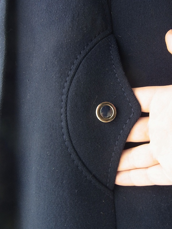 ヨーロッパ古着 ロンドン買い付け 60年代製 ネイビー X リアルファー襟 ヴィンテージ コート 20BS202