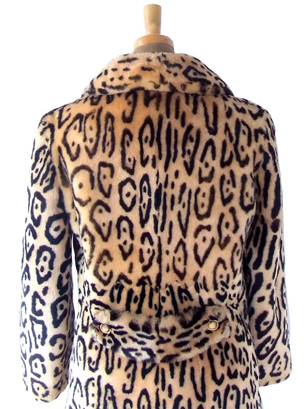 ヨーロッパ古着 ロンドン買い付け 70年代製 レオパード柄 フェイクファー 厚手 コート 20BS205