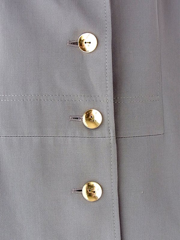 ヨーロッパ古着 ロンドン買い付け 60年代製 ライトグレイ X ゴールドボタン ウール コート 20BS208