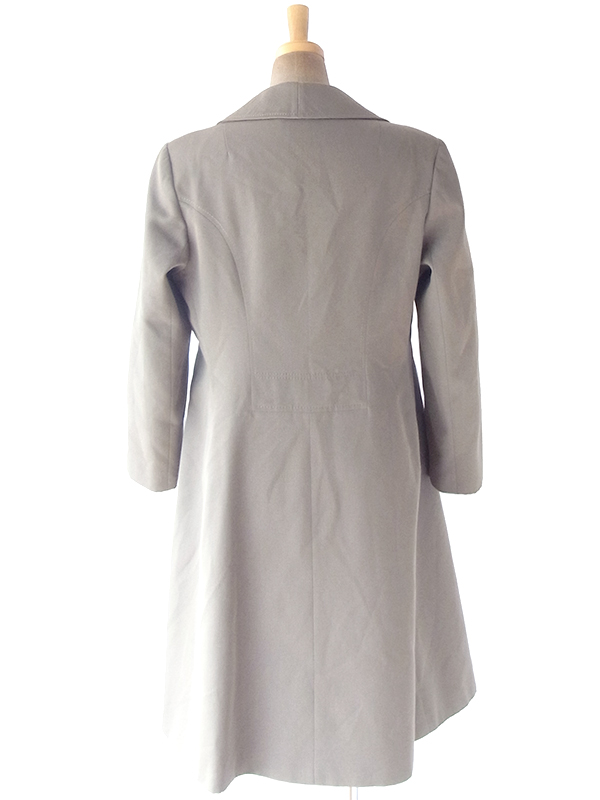 ヨーロッパ古着 ロンドン買い付け 60年代製 ライトグレイ X ゴールドボタン ウール コート 20BS208