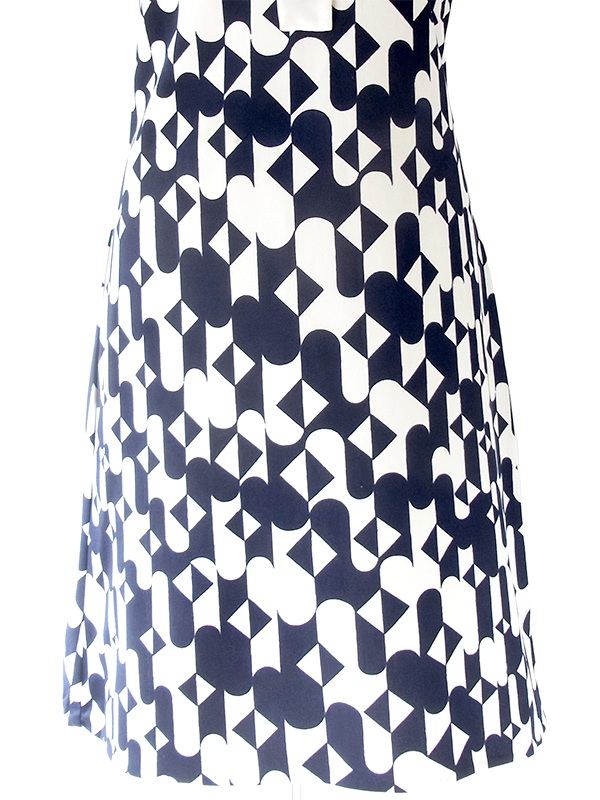 ヨーロッパ古着 フランス買い付け 70年代製 2トーン X レトロ柄 ヴィンテージ ワンピース 20FC003