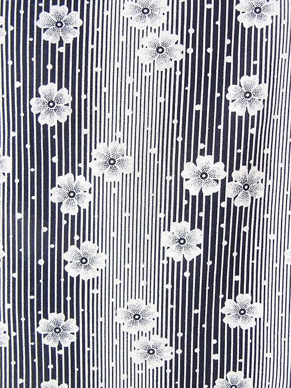 ヨーロッパ古着 フランス買い付け 60年代製 モノトーン X 花柄・ストライプ 山道テープ ポケット付き ヴィンテージ ワンピース 20FC202