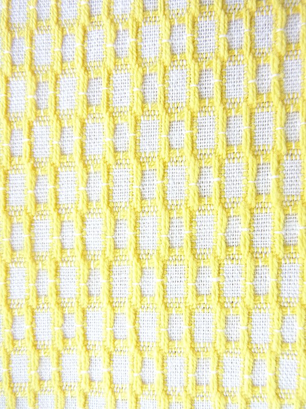 ヨーロッパ古着 フランス買い付け 60年代製 レモンイエロー X ホワイト 刺繍生地 ポケット付き ヴィンテージ ワンピース 20FC227