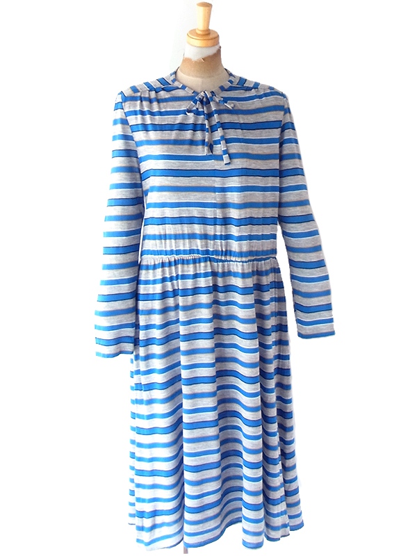 【ヴィンテージ】古着 ミッソーニ ニット ワンピース 総柄 緑 青 白 レトロ MISSONI（ミッソーニ）の古着・中古通販 | 【公式】RAGTAG