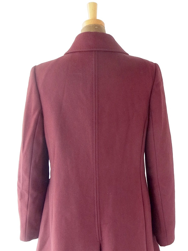 ヨーロッパ古着 フランス買い付け 60年代製 ボルドー X シームデザイン ヴィンテージ ウール コート 20FC401