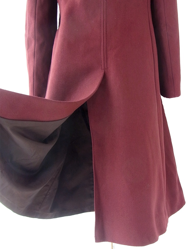 ヨーロッパ古着 フランス買い付け 60年代製 ボルドー X シームデザイン ヴィンテージ ウール コート 20FC401