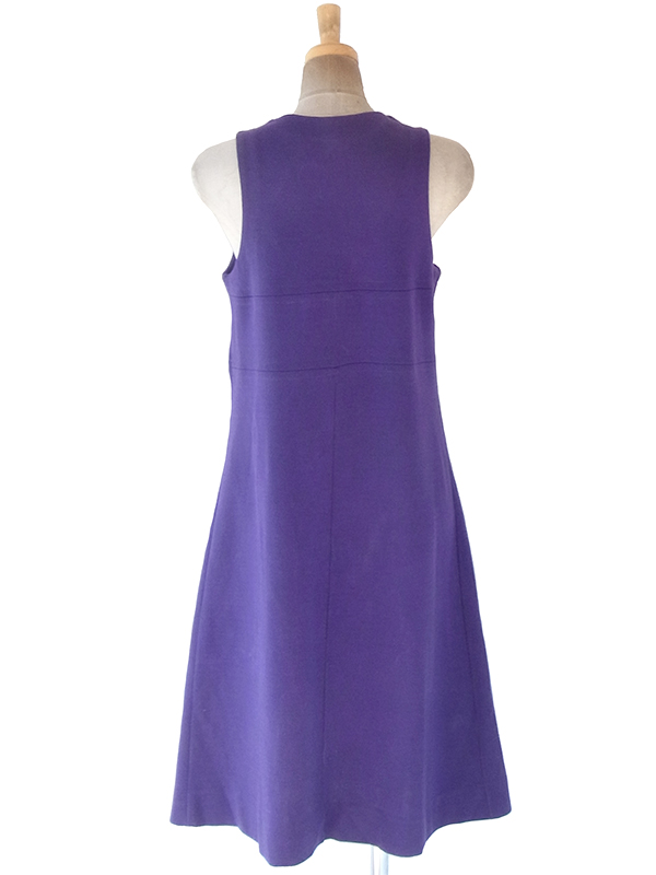 ヨーロッパ古着 フランス買い付け 60年代製 パープル X シームデザイン ポケット付き ヴィンテージ ワンピース 20FC503