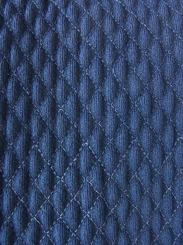 ヨーロッパ古着 フランス買い付け 70年代製 ロイヤルブルー X ステッチで生地を膨らまえた ワンピース 20FC608