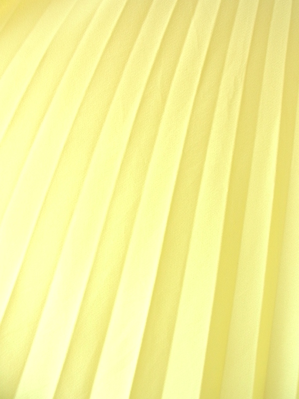 ヨーロッパ古着 ロンドン買い付け 70年代製 イエロー X レース編み アンブレラプリーツ マキシ ワンピース 20OM207