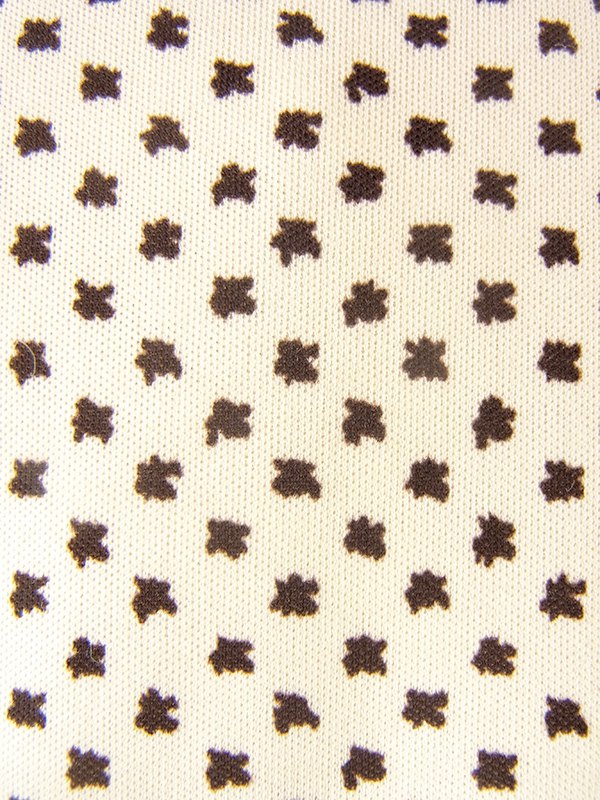 ヨーロッパ古着 フランス買い付け 70年代製 アイボリー X ブラウン レトロ柄 ヴィンテージ ワンピース 21FC106