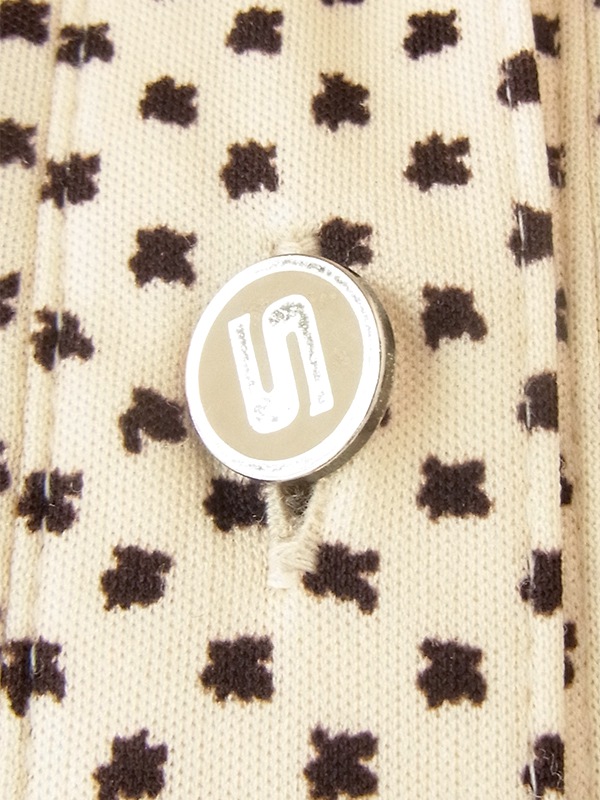 ヨーロッパ古着 フランス買い付け 70年代製 アイボリー X ブラウン レトロ柄 ヴィンテージ ワンピース 21FC106