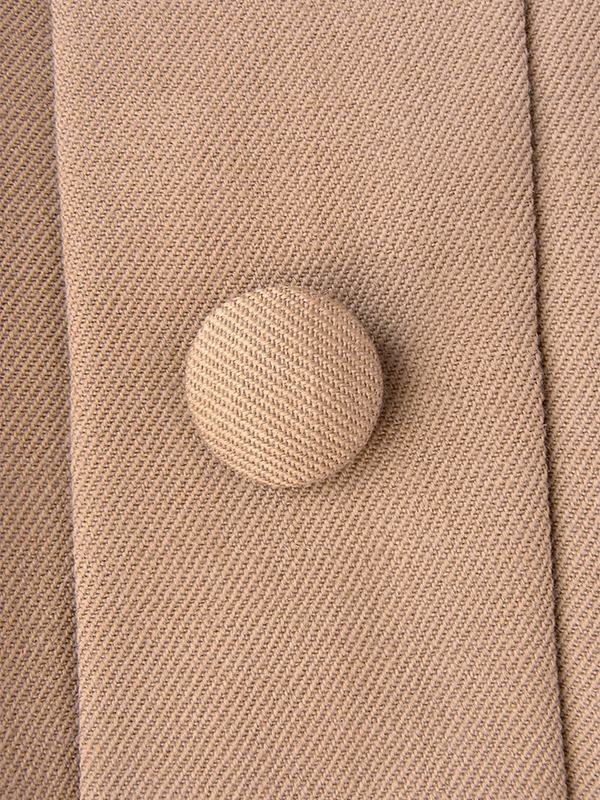 フランス買い付け 60年代製 キャメルブラウン X シームデザイン 飾りボタン付き フレア ワンピース 21FC201【ヨーロッパ古着】