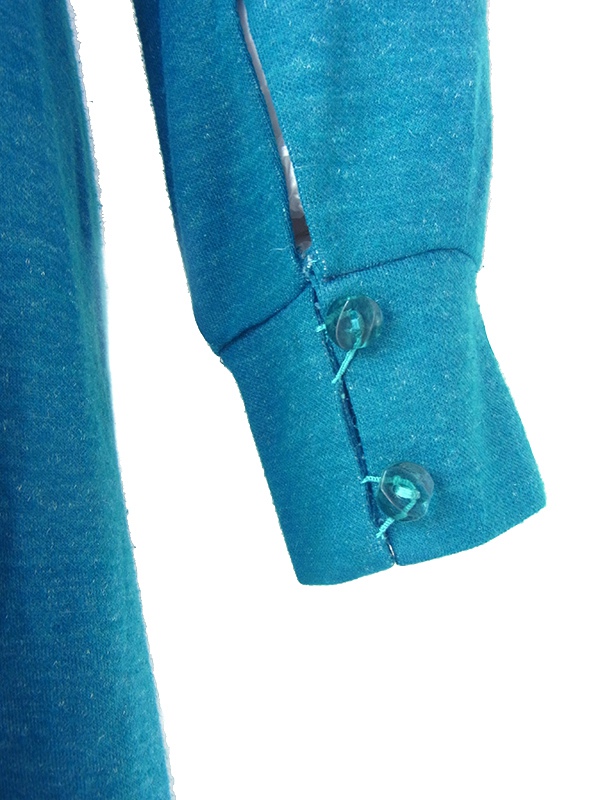 ヨーロッパ古着 フランス買い付け 60年代製 ターコイズブルー X フロントジップ プリーツ ワンピース 21FC221