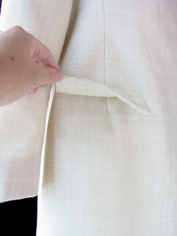 【送料無料】フランス買い付け 60年代製 アイボリー X かけボタン ヴィンテージ コート 21FC226【ヨーロッパ古着】