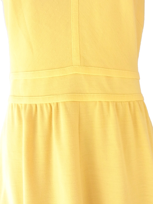 ヨーロッパ古着 ロンドン買い付け 70年代製 イエロー X ライニング ヴィンテージ ワンピース 22BS008