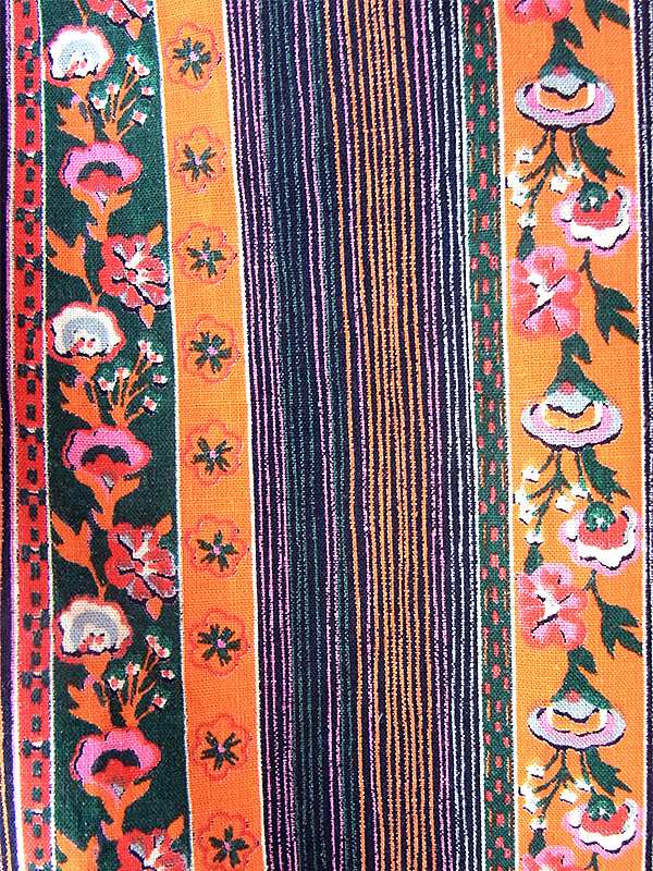 ヨーロッパ古着 ロンドン買い付け 60年代製 花柄 X ピンストライプ 共布ベルト付き ヴィンテージ ワンピース 22OM008