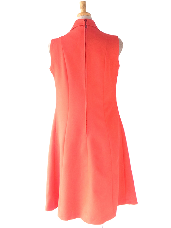 ヨーロッパ古着 ロンドン買い付け 70年代製 レッド X タータンチェック リボン プリーツ ワンピース 22OM300