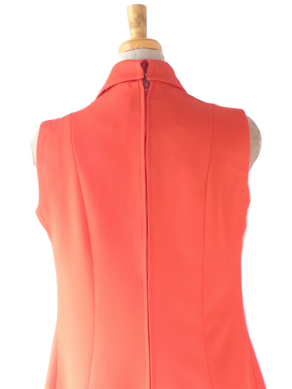 ヨーロッパ古着 ロンドン買い付け 70年代製 レッド X タータンチェック リボン プリーツ ワンピース 22OM300